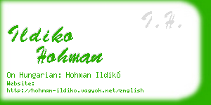 ildiko hohman business card